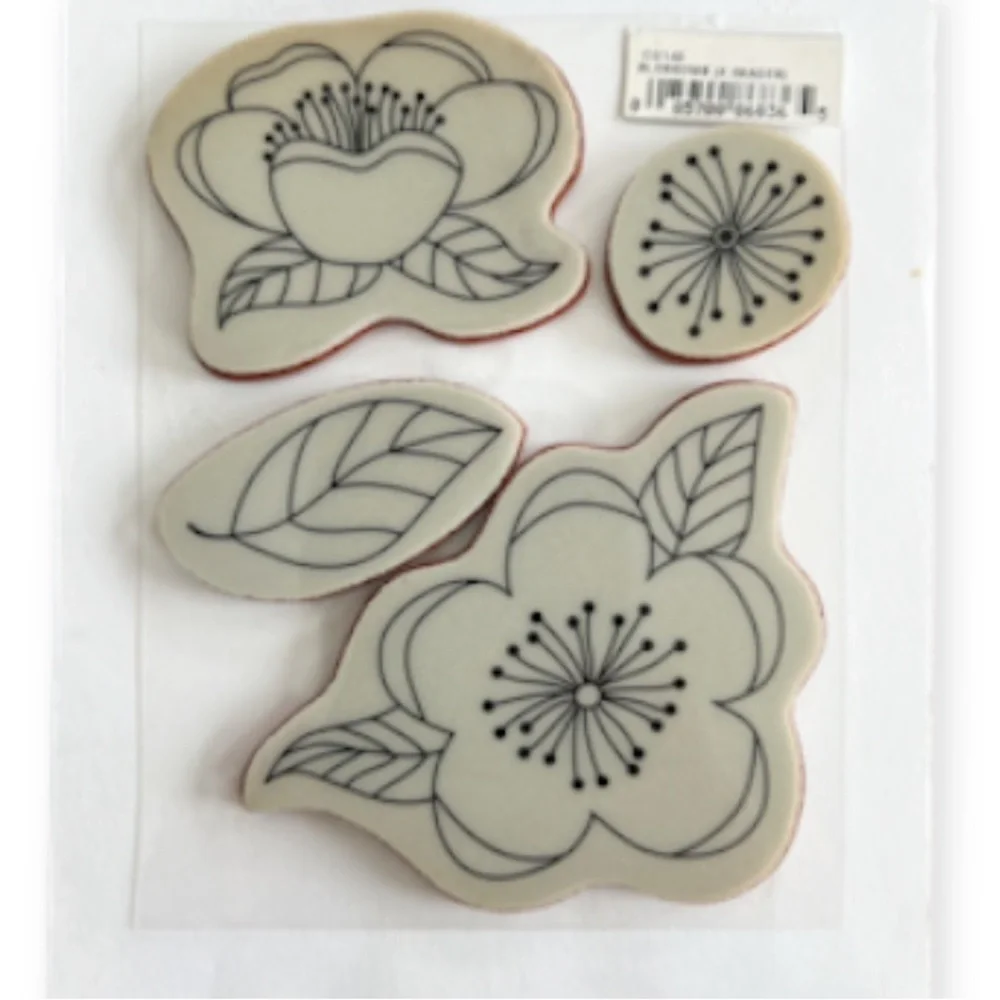 Hero Arts Set of 3 Cling Stamp Sets Flowers Butterflies Rubber Retired